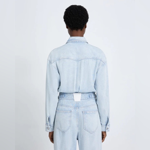 7 For All Mankind Denim Lustre Balloon Sleeve Jumpsuit ✨ Isadora | so soft!! - Picture 4 of 15